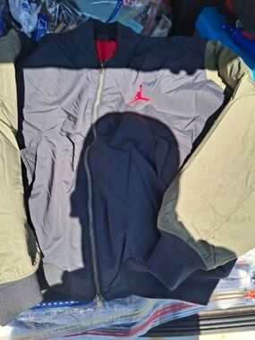 Men's Jordan Bomber Jacket in Black, Gray & Olive with Red Logo